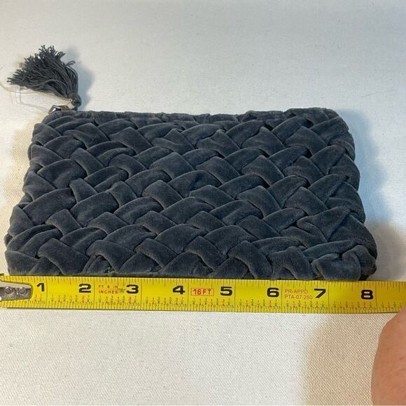 DEMDACO "invest in you" gray velvet pouch bag - Picture 4 of 9